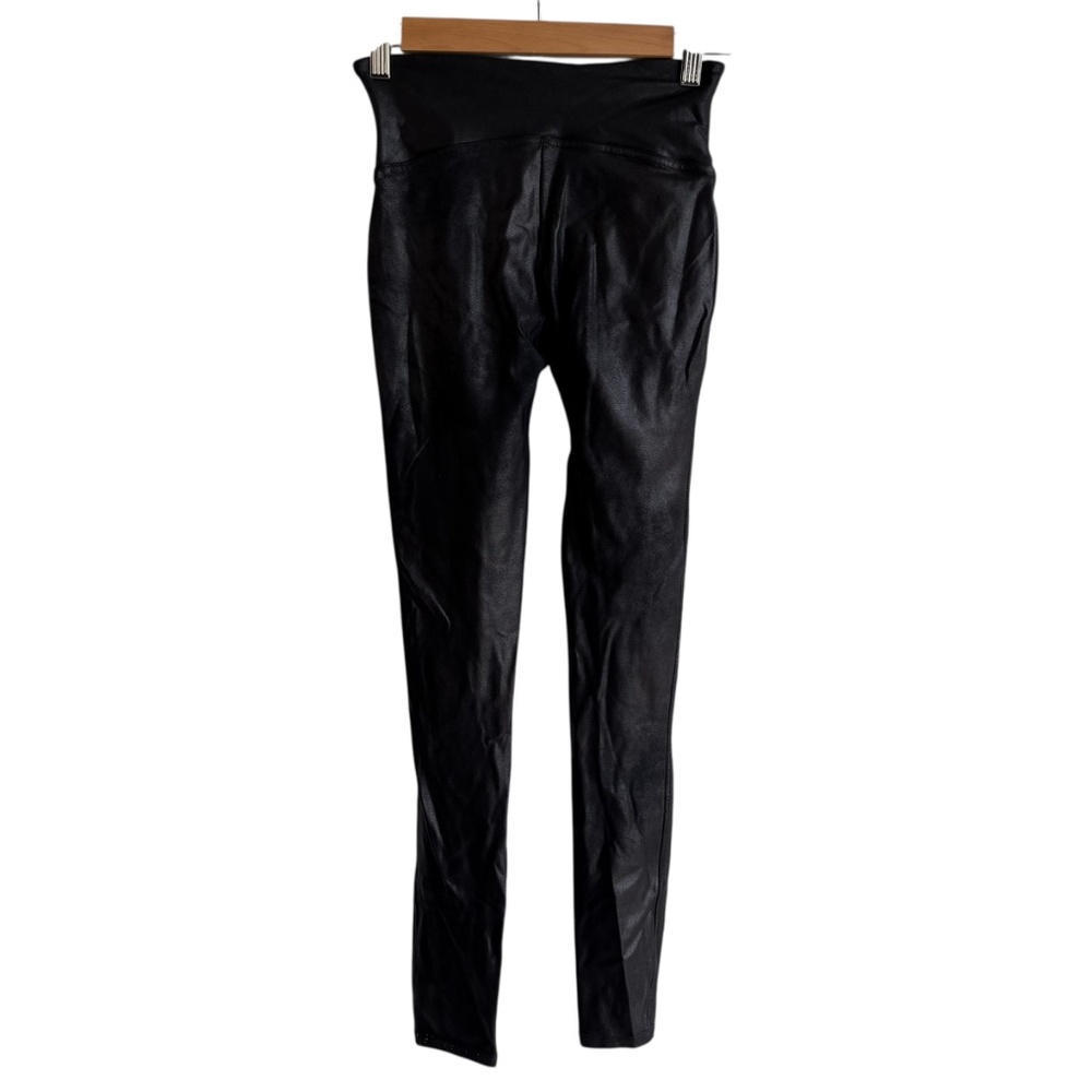 Spanx Women’s Faux Leather Black Compression Leggings Size S Athleisure Active - Picture 5 of 9